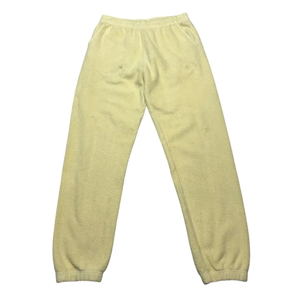 Brain Dead Reverse Fleece Sweatpants Men's Small Yellow Fleece Joggers